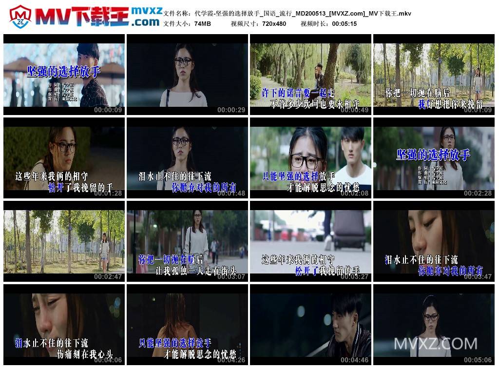 代学霞-坚强的选择放手_国语_流行_MD200513